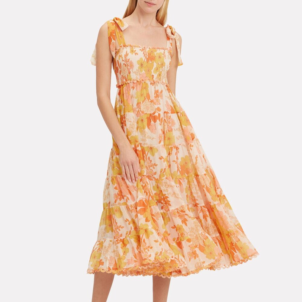 NWOT Zimmermann Primrose Crinkle Sleeveless Dress